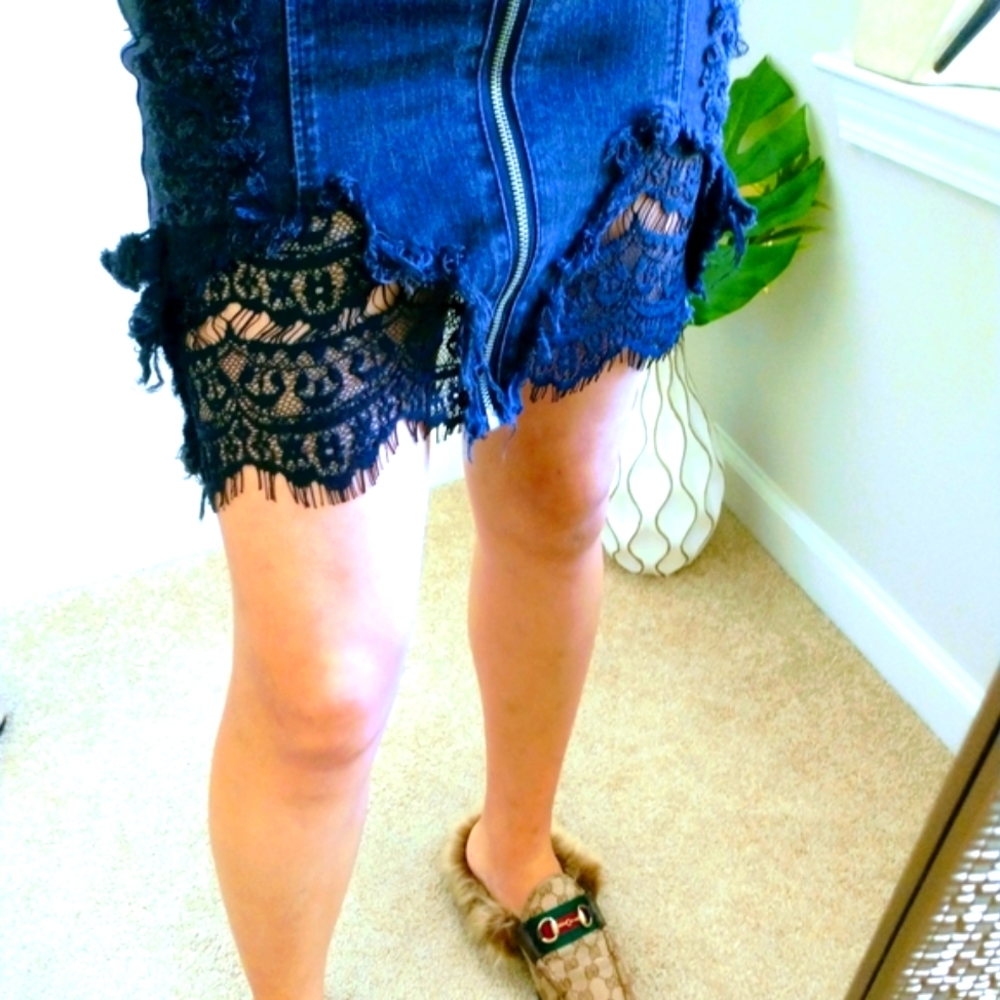 Doubleone.K Black Jean Mini Skirt - Picture 2 of 12
